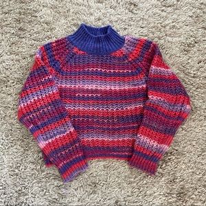 ASOS loose knit super soft purple, pink, and red sweater sz 6